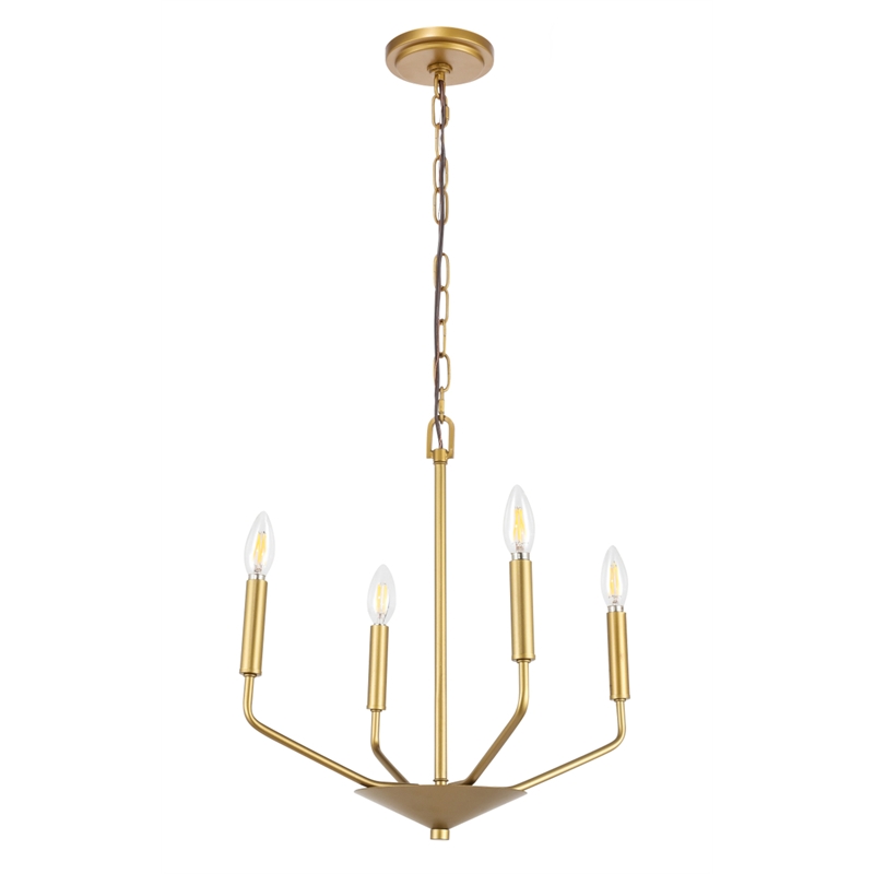 Living District Enzo 4 Light Brass Pendant