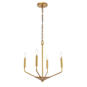 Living District Enzo 4 Light Brass Pendant
