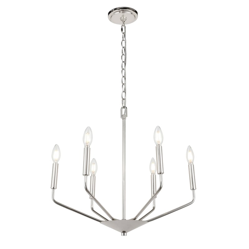 Living District Enzo 6 Light Chrome Pendant
