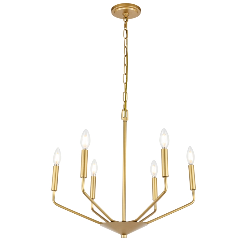 Living District Enzo 6 Light Brass Pendant