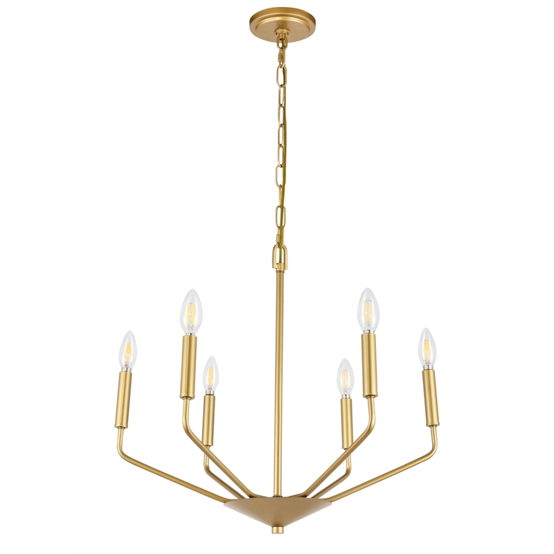 Living District Enzo 6 Light Brass Pendant