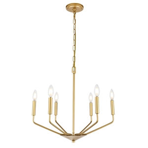 Living District Enzo 6 Light Brass Pendant