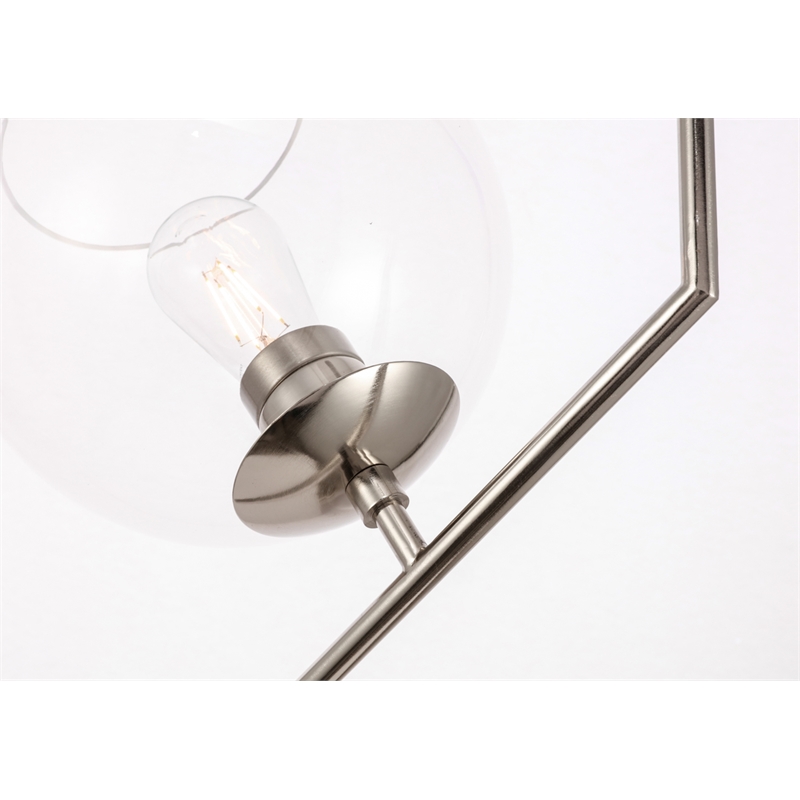 Living District Ryland 1 Light Chrome and Clear Glass Pendant