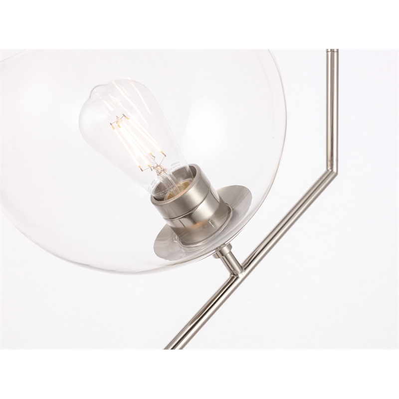 Living District Ryland 1 Light Chrome and Clear Glass Pendant