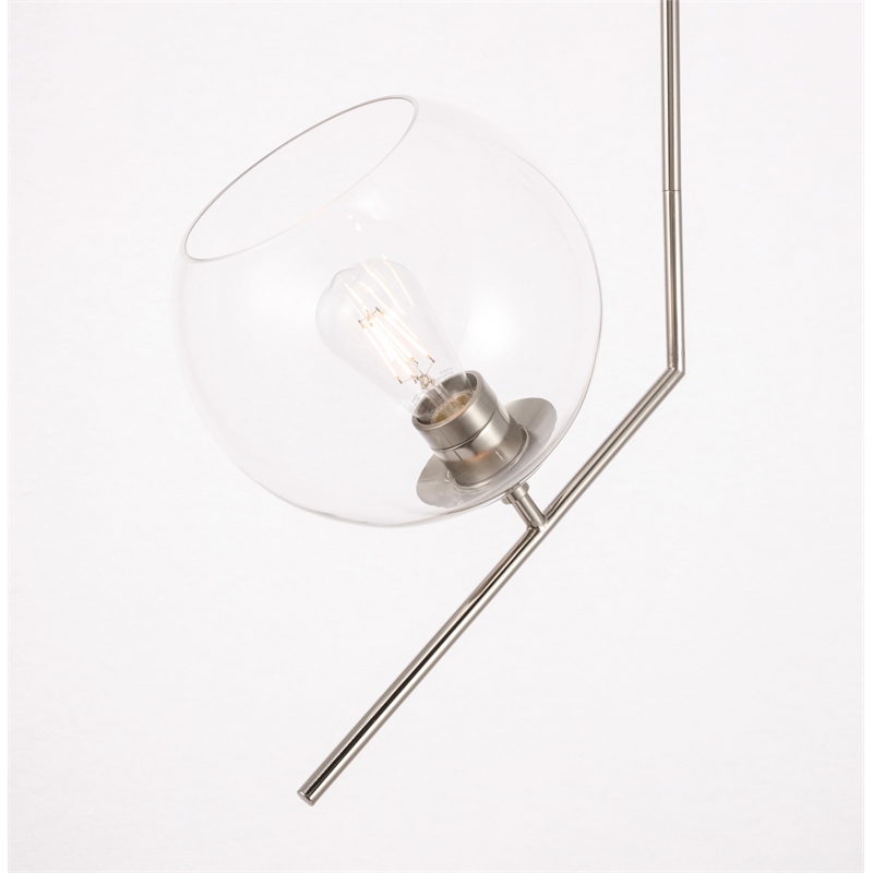 Living District Ryland 1 Light Chrome and Clear Glass Pendant