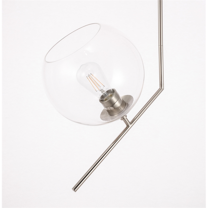 Living District Ryland 1 Light Chrome and Clear Glass Pendant