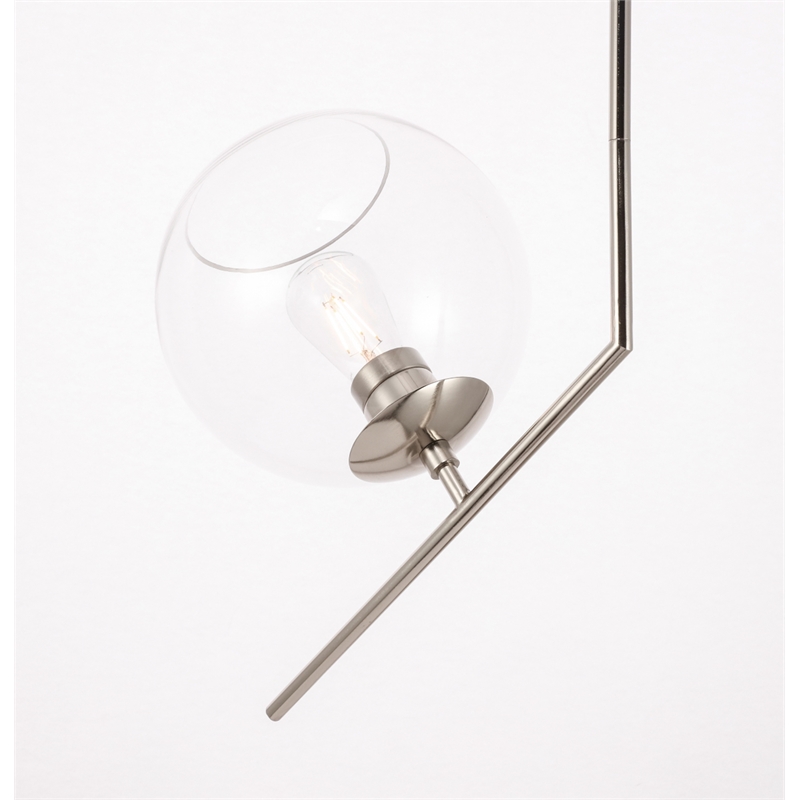 Living District Ryland 1 Light Chrome and Clear Glass Pendant