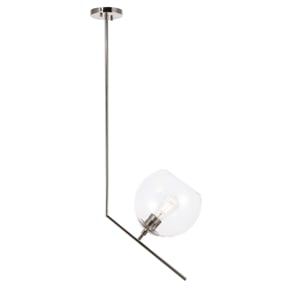 Living District Ryland 1 Light Chrome and Clear Glass Pendant