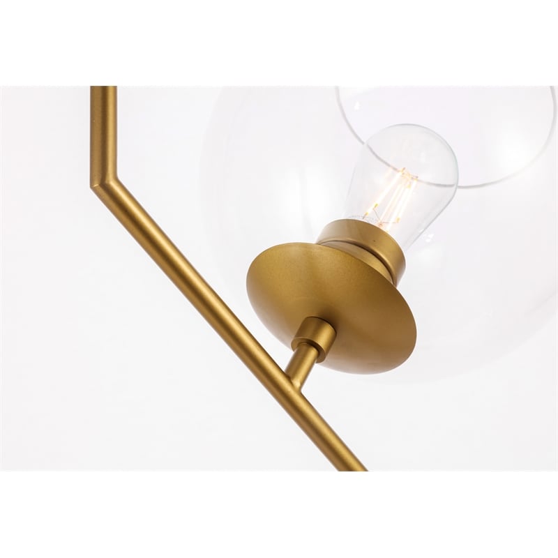 Living District Ryland 1 Light Brassand Clear Glass Pendant