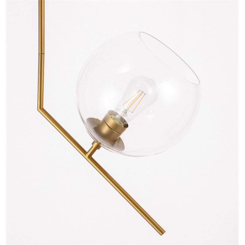 Living District Ryland 1 Light Brassand Clear Glass Pendant