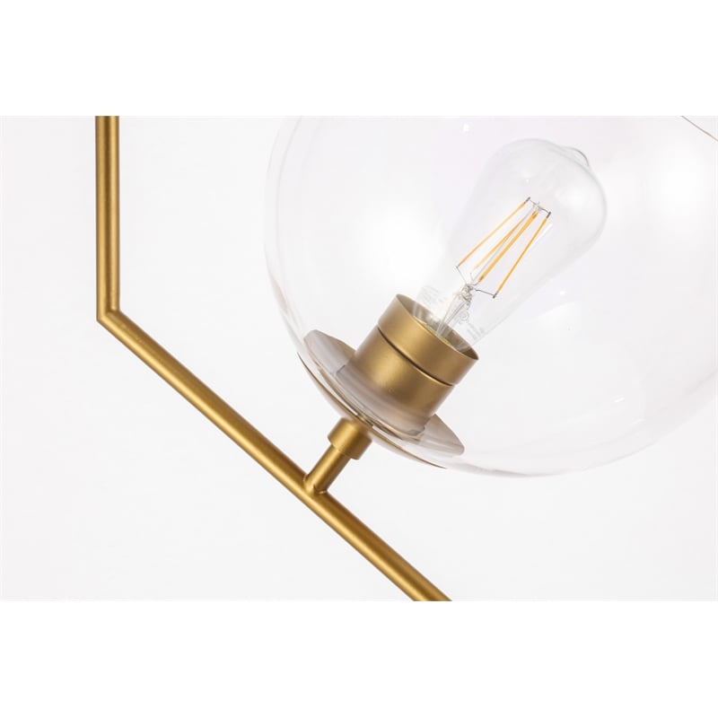 Living District Ryland 1 Light Brassand Clear Glass Pendant