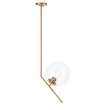 Living District Ryland 1 Light Brassand Clear Glass Pendant