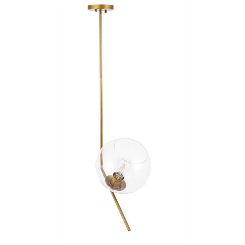 Living District Ryland 1 Light Brassand Clear Glass Pendant