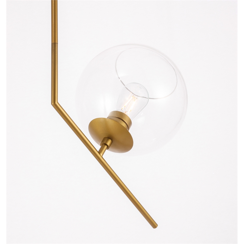 Living District Ryland 1 Light Brassand Clear Glass Pendant