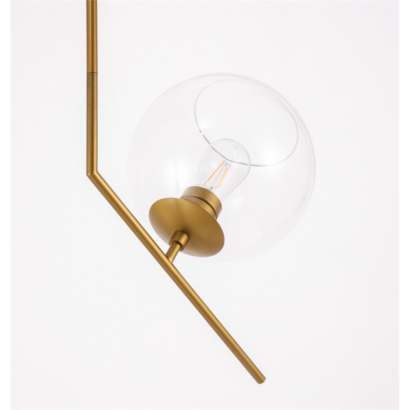 Living District Ryland 1 Light Brassand Clear Glass Pendant