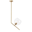 Living District Ryland 1 Light Brassand Clear Glass Pendant
