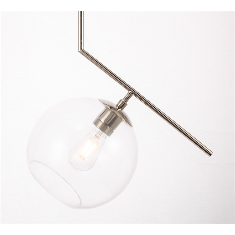 Living District Ryland 1 Light Chrome and Clear Glass Pendant