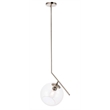 Living District Ryland 1 Light Chrome and Clear Glass Pendant
