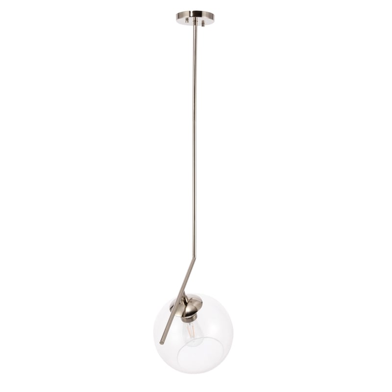 Living District Ryland 1 Light Chrome and Clear Glass Pendant