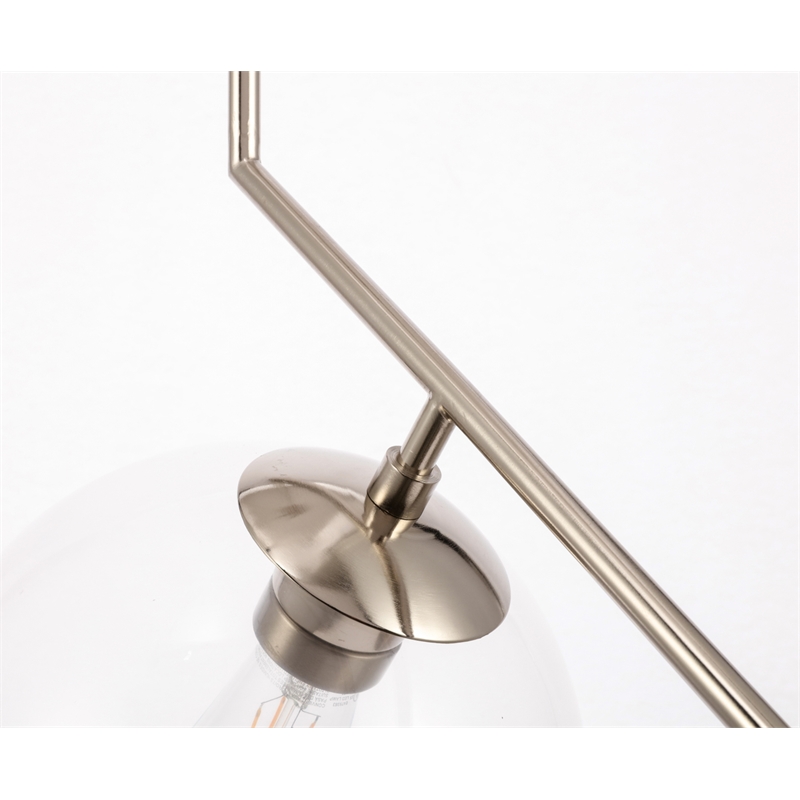 Living District Ryland 1 Light Chrome and Clear Glass Pendant