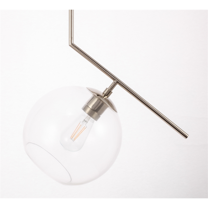 Living District Ryland 1 Light Chrome and Clear Glass Pendant