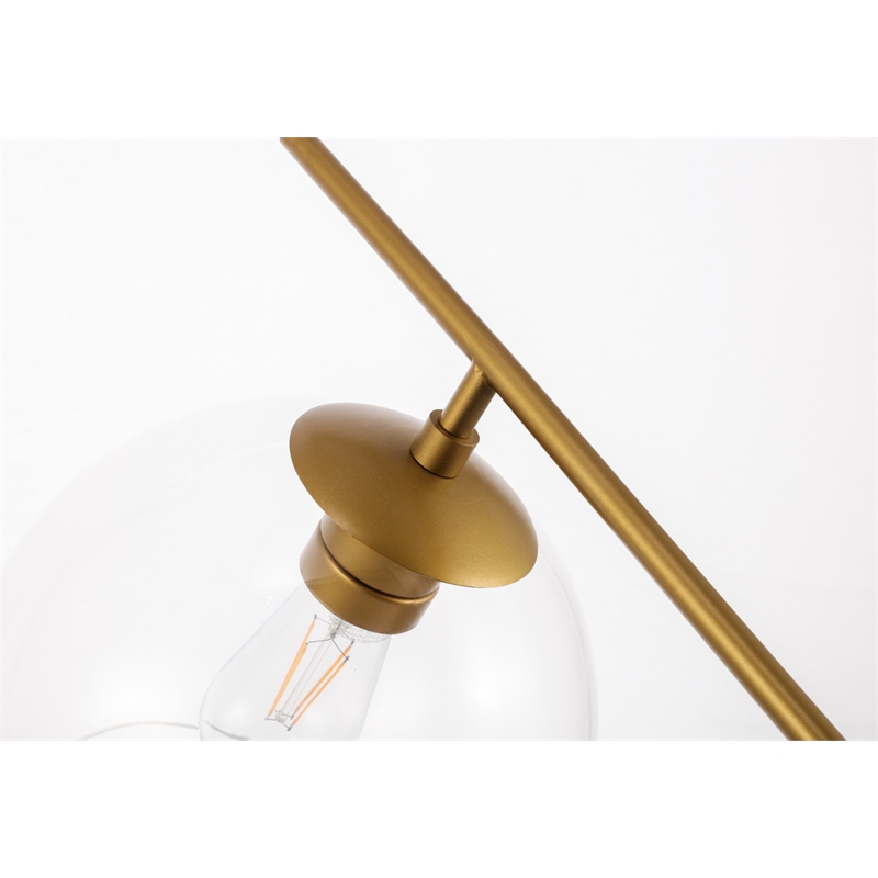 Living District Ryland 1 Light Brass and Clear Glass Pendant