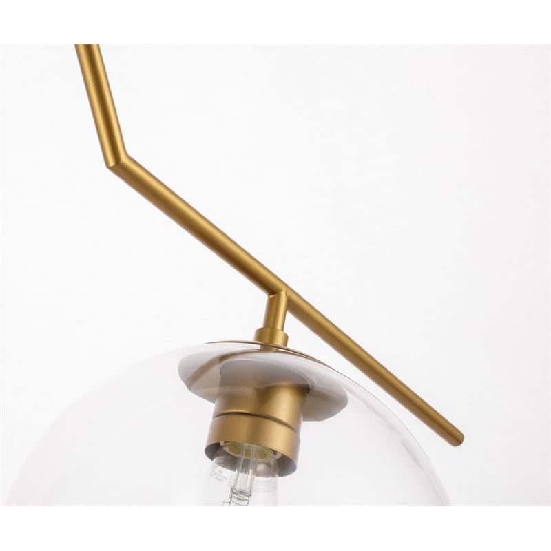 Living District Ryland 1 Light Brass and Clear Glass Pendant