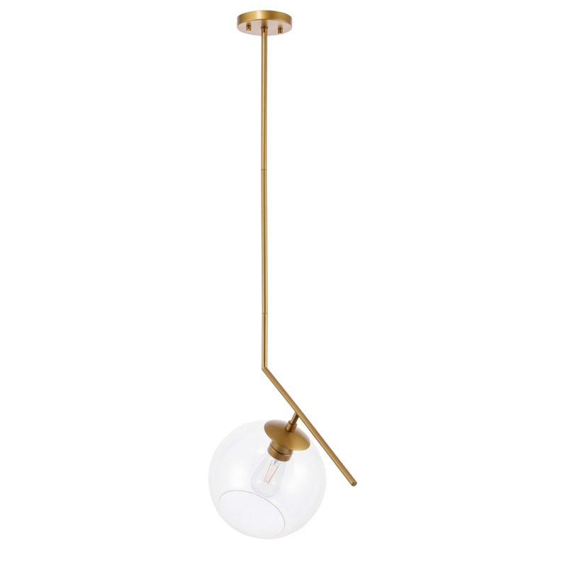 Living District Ryland 1 Light Brass and Clear Glass Pendant