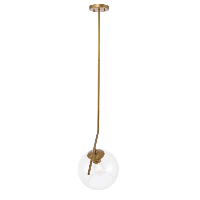 Living District Ryland 1 Light Brass and Clear Glass Pendant