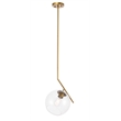 Living District Ryland 1 Light Brass and Clear Glass Pendant