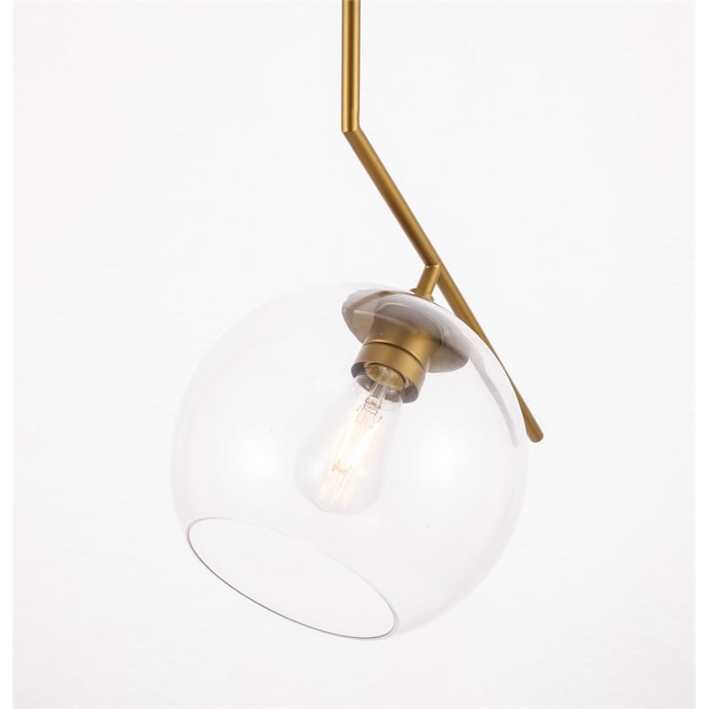 Living District Ryland 1 Light Brass and Clear Glass Pendant