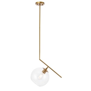 Living District Ryland 1 Light Brass and Clear Glass Pendant