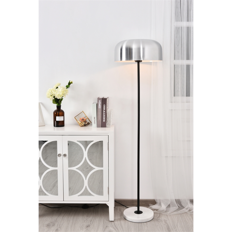 Living District Exemplar 1 Light Brushed Nickel Floor Lamp