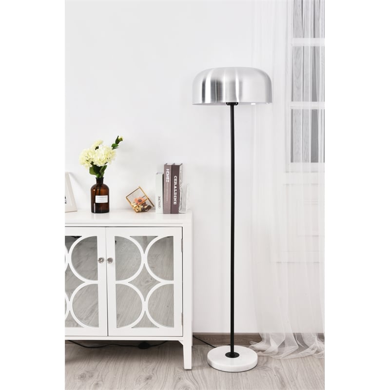 Living District Exemplar 1 Light Brushed Nickel Floor Lamp