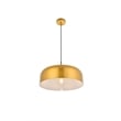 Living District Etude 1 Light Satin Gold and Black Pendant