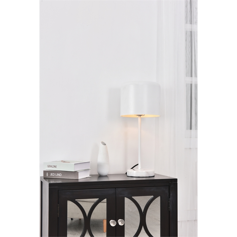 Living District Exemplar 1 Light White Table Lamp