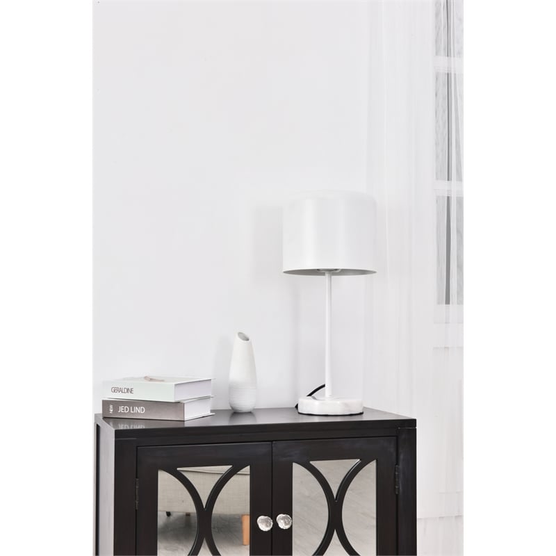 Living District Exemplar 1 Light White Table Lamp