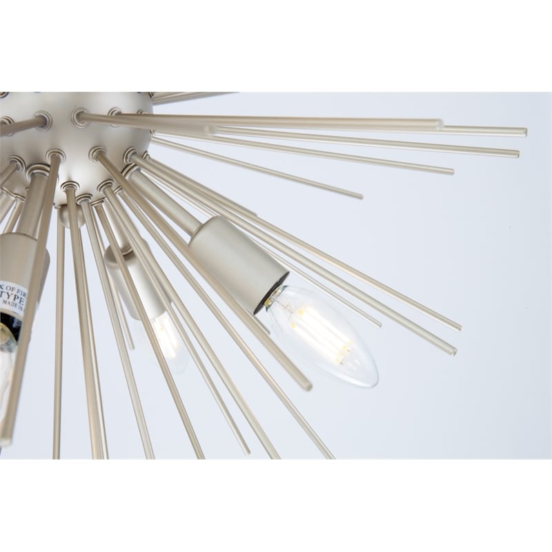 Living District Timber 8 Light Champagne Pendant