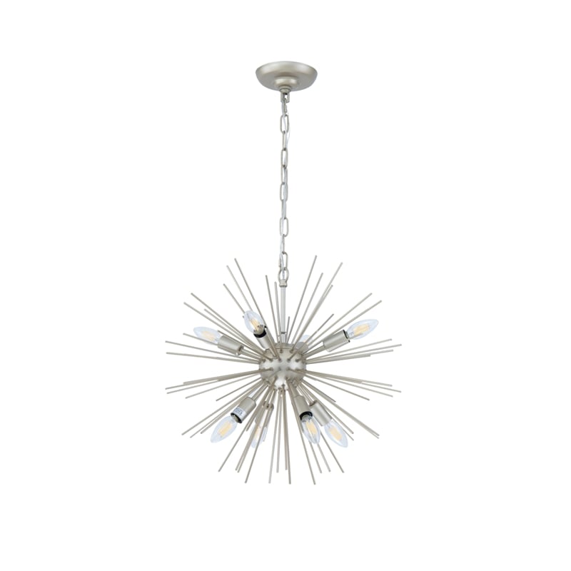 Living District Timber 8 Light Champagne Pendant