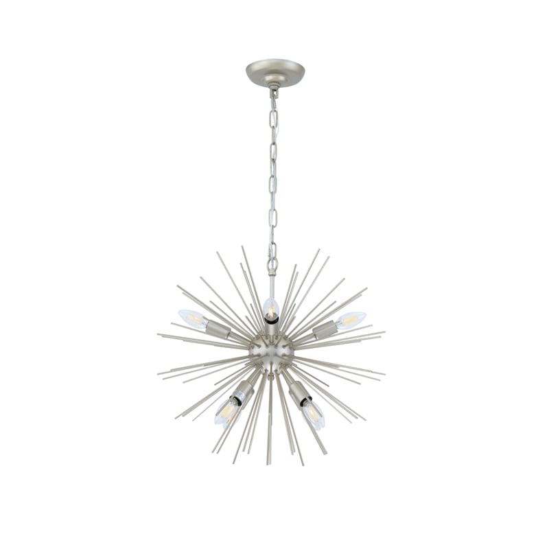Living District Timber 8 Light Champagne Pendant