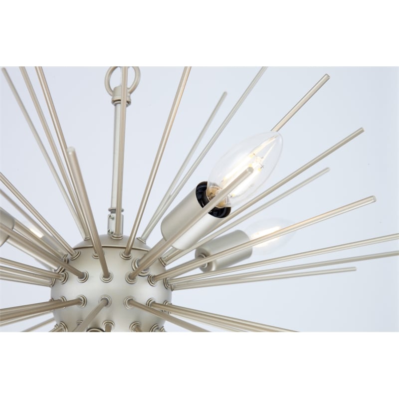 Living District Timber 8 Light Champagne Pendant