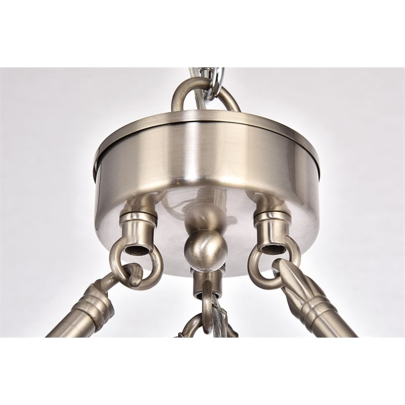 Living District Maine Collection Chandelier in Burnished Nickel Finish