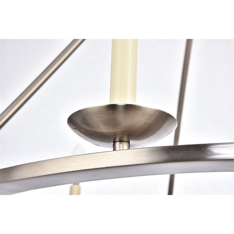 Living District Maine Collection Chandelier in Burnished Nickel Finish