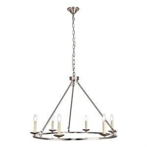 Living District Maine Collection Chandelier in Burnished Nickel Finish