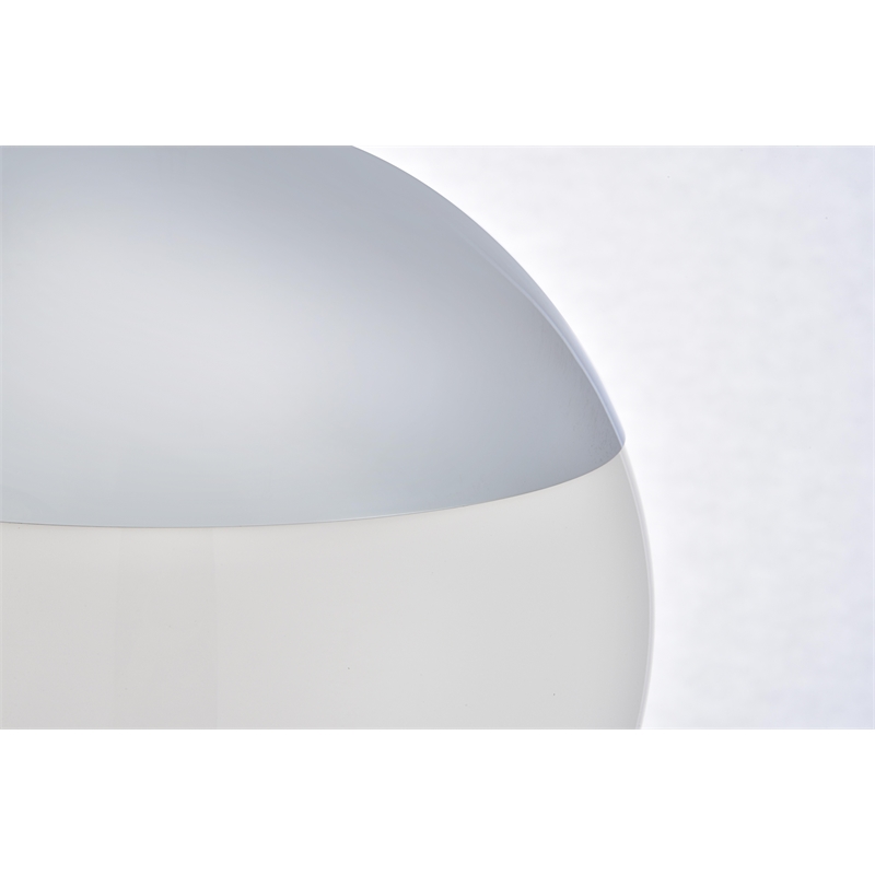Living District Eclipse 5 Lights Chrome Pendant With Frosted White Glass