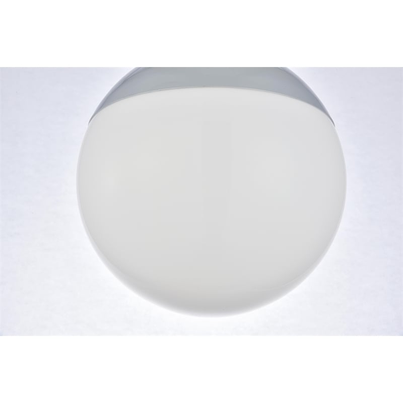 Living District Eclipse 5 Lights Chrome Pendant With Frosted White Glass
