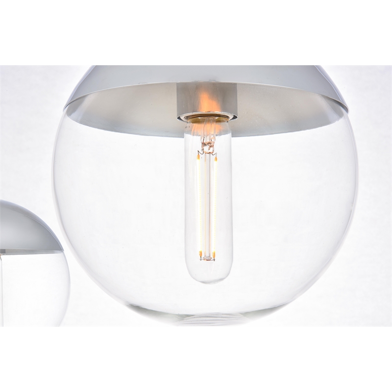Living District Eclipse 5 Lights Chrome Pendant With Clear Glass