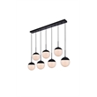 Living District Eclipse 7 Lights Black Pendant With Frosted White Glass