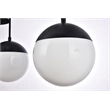 Living District Eclipse 7 Lights Black Pendant With Frosted White Glass