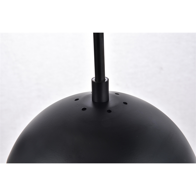 Living District Eclipse 7 Lights Black Pendant With Frosted White Glass